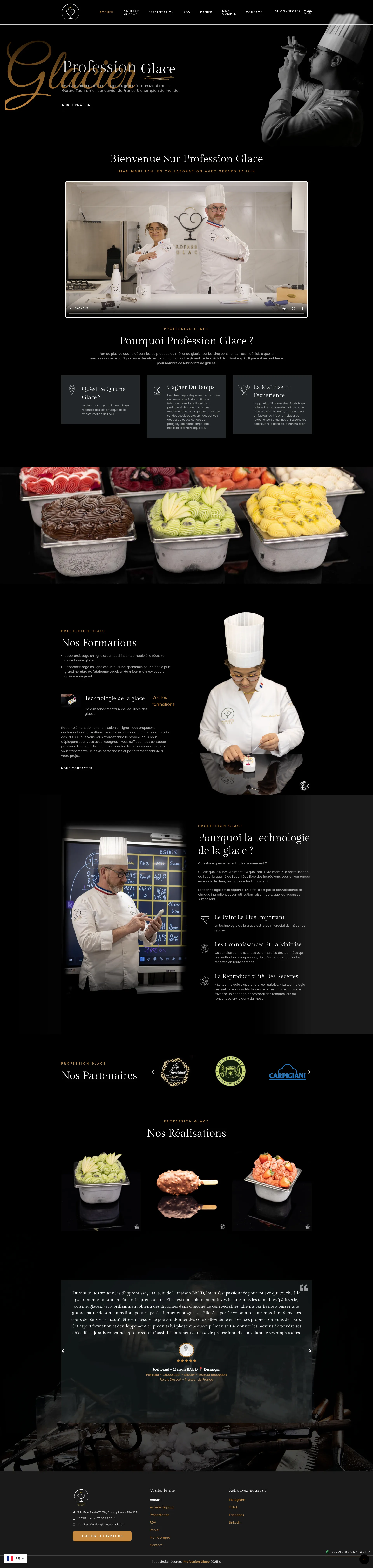 Aperçu du site Profession Glace